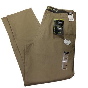 Lee Men's Oscar Khaki MVP Slim Straight Pants Extreme Motion Size 38X34 New Tags